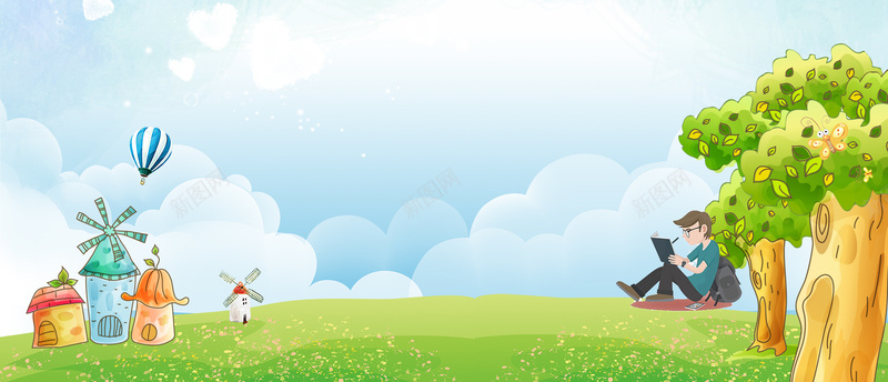 快乐阅读卡通手绘蓝色bannerpsd设计背景_新图网 https://ixintu.com 倡导全民阅读 全民阅读 全民阅读宣传 图书角 图书馆 学 阅读 阅读改变人生 阅读让生活更精彩