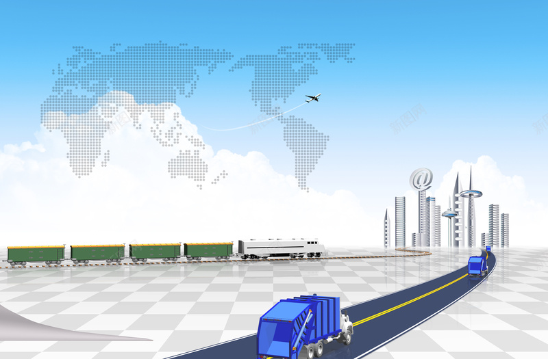 工业企业道路交通psd设计背景_新图网 https://ixintu.com 交通工具 商务 工业 建筑物 方格地板背景 货运 道路 道路交通
