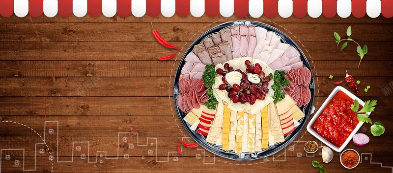 冬季火锅美食大促psd设计背景_新图网 https://ixintu.com 新鲜美味 木板 淘宝大促 火锅 火锅食材 美食美味 营养健康 调味品 辣椒