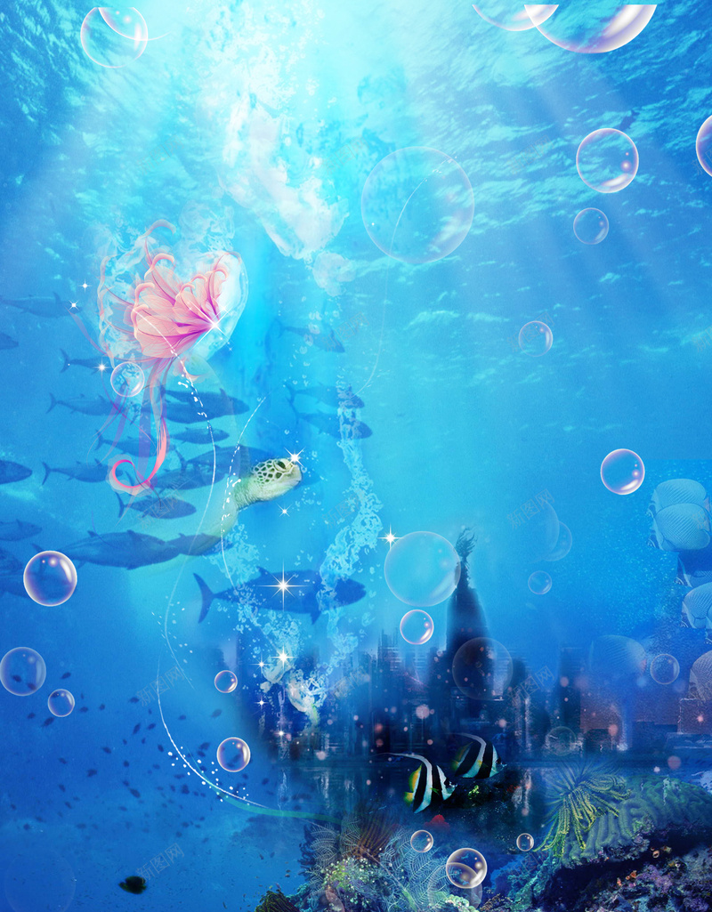 海底世界小美人鱼海报背景jpg设计背景_新图网 https://ixintu.com 儿童摄影 动漫 动漫动画 动画 卡通 小美人鱼 海底世界 海底世界小美人鱼图片图片下载 童话 设计