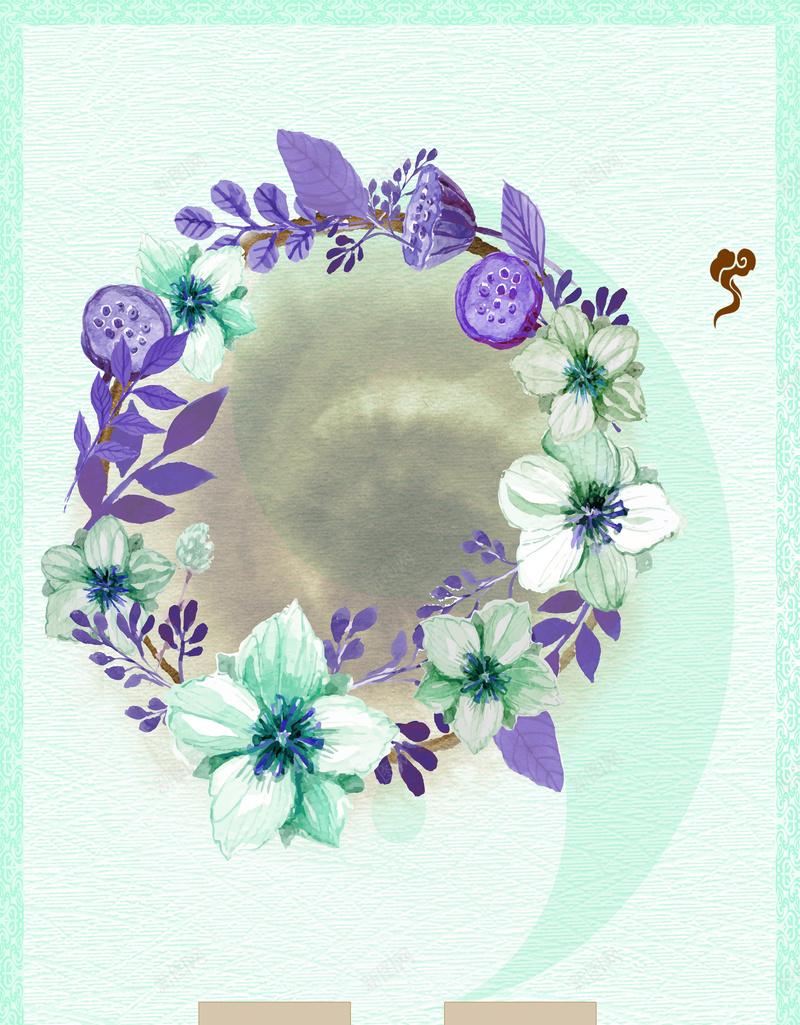 纹理花圈绿色背景psd设计背景_新图网 https://ixintu.com 化妆 化妆品 护肤 清新 简约 纹理 绿色 美丽 美容 背景 花圈 莲花