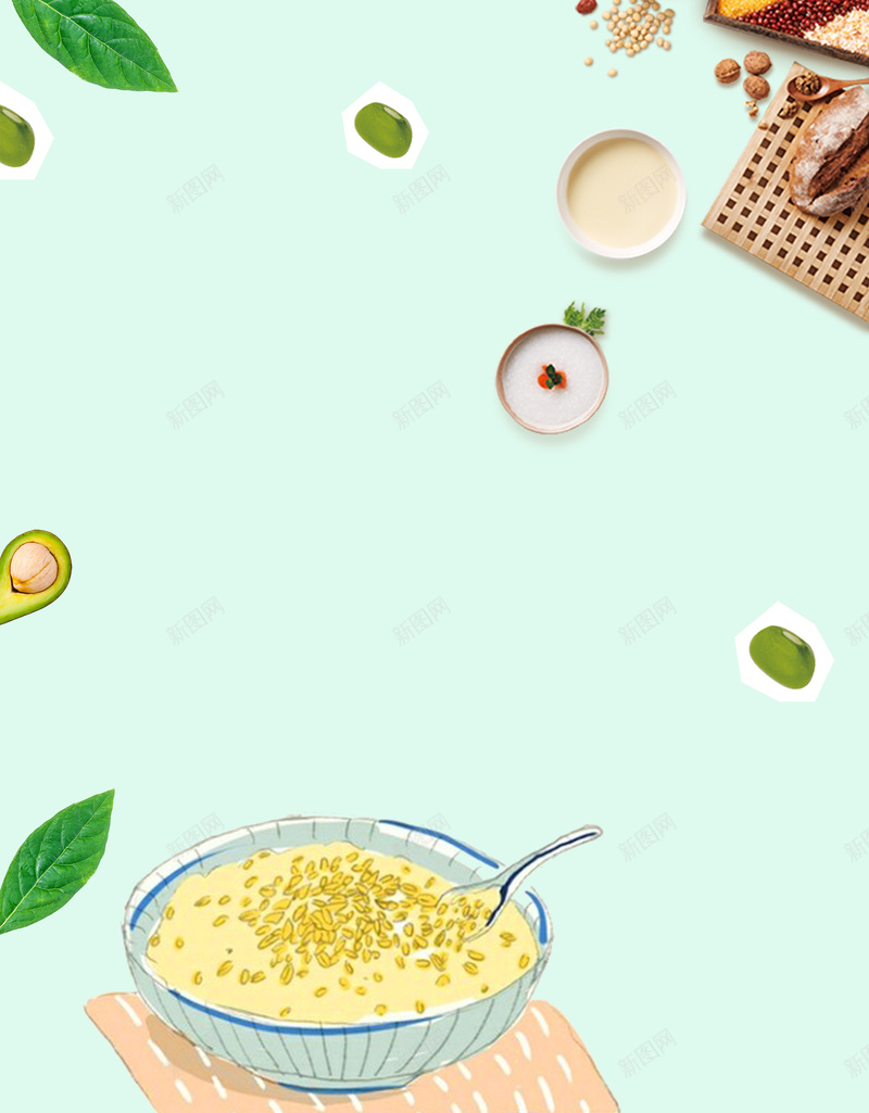 夏天酷饮绿豆汤小清新绿色背景psd设计背景_新图网 https://ixintu.com 养生 养生饮食 几何 塑身 夏日养生 小清新 广告 激情 素材 绿叶 质感 食品 食物