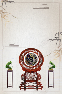古典艺术中国风精美刺绣宣传海报背景