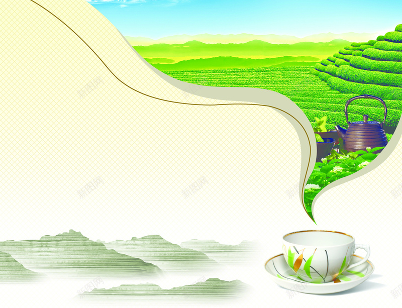 茶道宣传海报psd_新图网 https://ixintu.com 包装 宣传 摄影 海报 茶具 茶叶 茶道 风景