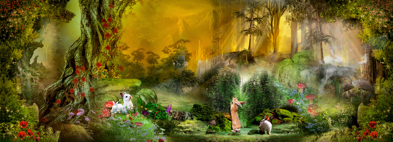梦幻风景背景psd_新图网 https://ixintu.com 摄影 森林风景 海报 海报banner 淘宝模板下载 淘宝素材 淘宝设计 风景