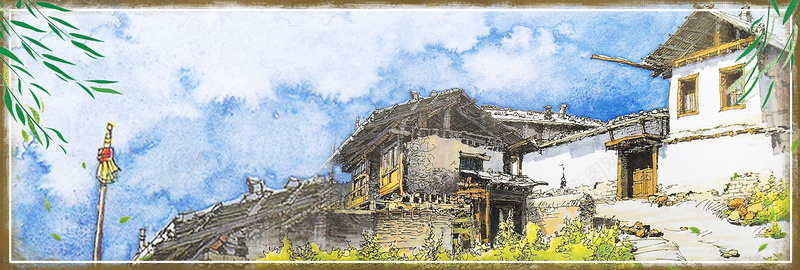绿色油画乡村国庆出游季电商bannerpsd设计背景_新图网 https://ixintu.com banner 乡村 国庆出游季 油画 海报 淘宝 电商 绿色