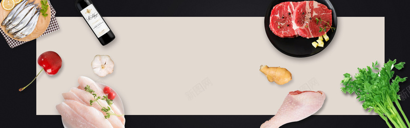 清新美食餐饮促销bannerpsd设计背景_新图网 https://ixintu.com 促销banner 厨房 清新 煎肉 美食 美食背景 肉类 青春 食材 餐饮