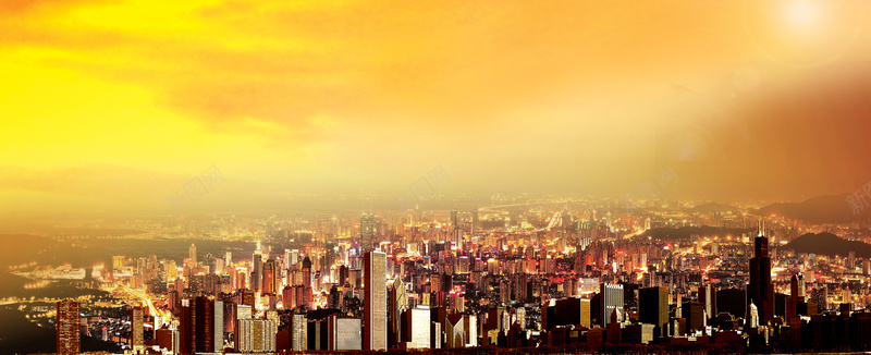夕阳背景psd设计背景_新图网 https://ixintu.com 唯美 城市 大气 海报banner