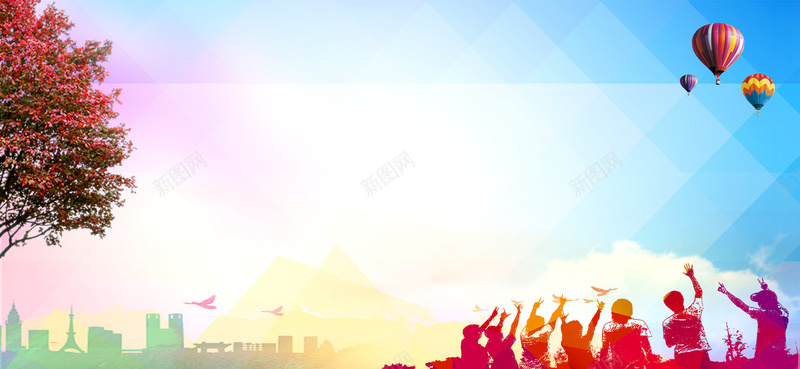 青春活力阳光彩色背景psd设计背景_新图网 https://ixintu.com 人物 剪影 彩色 放飞 梦想 气球 渐变 激情 狂欢 青春
