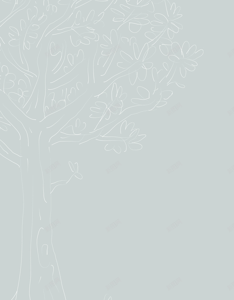 淡雅手绘线条树木小清新矢量背景ai设计背景_新图网 https://ixintu.com 封面设计 小清新 手绘树木 插画设计 文艺 白色树木 矢量素材 简约封面 线条树木 绿色背景 矢量图