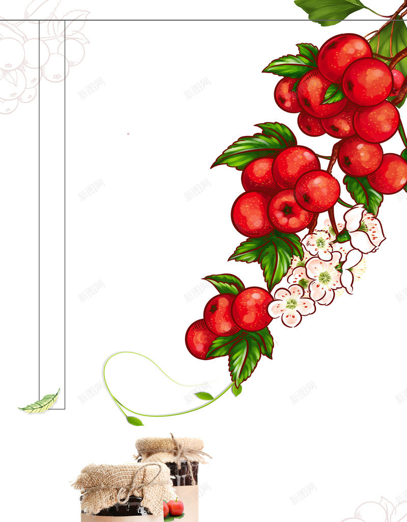 创意山楂果酱夏季促销海报背景psd设计背景_新图网 https://ixintu.com 促销设计 创意设计 夏季促销 山楂 山楂果酱 山楂酱海报设计 海报 线条