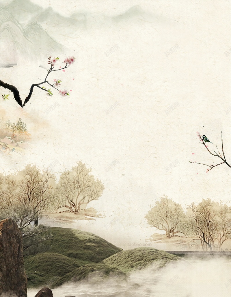 古典工笔画江南装饰画psd设计背景_新图网 https://ixintu.com 150PPI PSD源文件 分层文件 古典 园林 山水 工笔画 平面设计 水墨 水墨画 江南 江南绘画 简笔山水画 绘画 装饰画