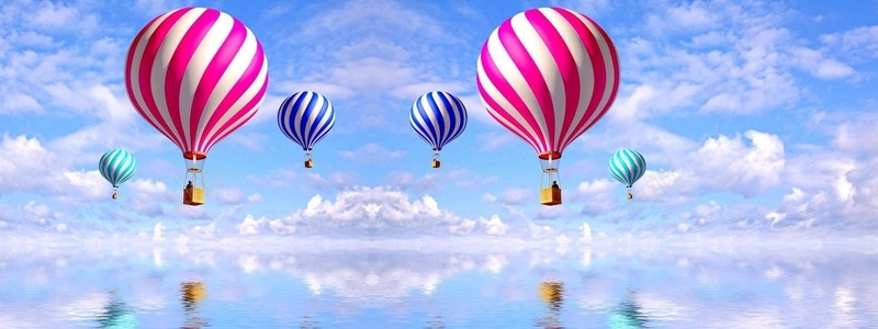 热气球海上狂欢图背景