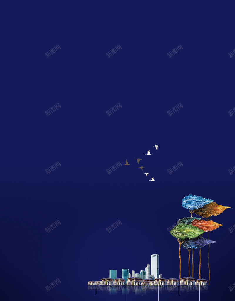 油画小鸟地产海报psd设计背景_新图网 https://ixintu.com psd 云朵 分层元索 卡通 天空 小山 小鸟 房地产广告 手绘 月亮 油画 海水 温暖 童趣 绿底 蓝底 蓝色