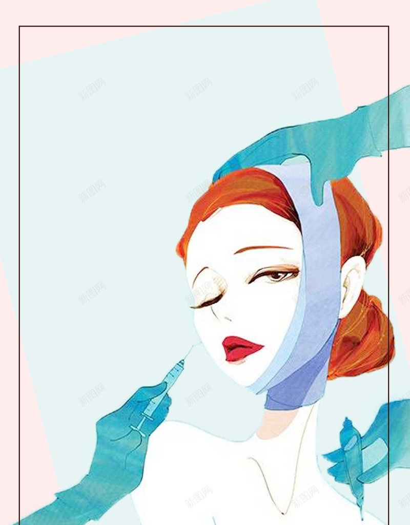 清新手绘时尚水光针美容整形美妆节psd设计背景_新图网 https://ixintu.com 手绘 整形 时尚 水光针 清新 爱美丽 美妆节 美容