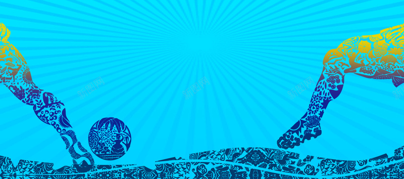 世界杯运动会展板psd设计背景_新图网 https://ixintu.com 几何 扁平 海报banner 渐变 腿 蓝色背景 足球