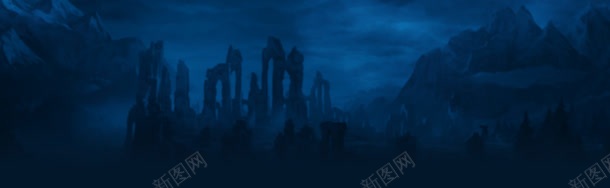 深蓝远山近物网游jpg设计背景_新图网 https://ixintu.com 深蓝