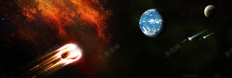 酷炫流星霸气bannerpsd高清背景_新图网 https://ixintu.com 商务 地球 宇宙 星云 星海 星空 星际 流星 海报banner 游戏 火球 科幻 科技 质感 酷炫