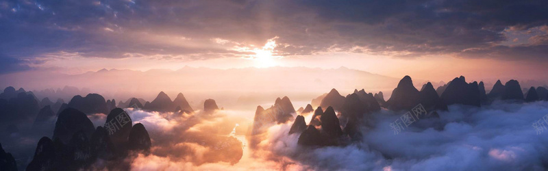漂亮的云海日出jpg设计背景_新图网 https://ixintu.com 海报banner
