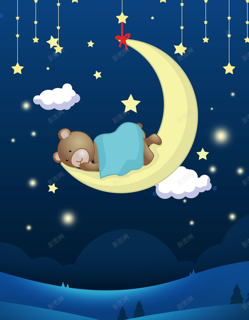 通睡眠日宣传海报psd设计背景_新图网 https://ixintu.com 3月21日 世界睡眠日 星星 月亮 熊 睡眠日 睡觉 蓝色