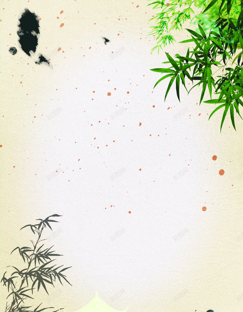 竹子背景元素jpg设计背景_新图网 https://ixintu.com 中国风 信纸 复古 竹子 背景元素