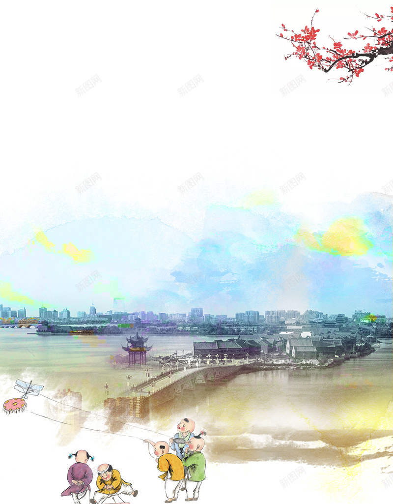 中国风山东潍坊旅游宣传海报背景psd设计背景_新图网 https://ixintu.com 中国风 兴奋 山东潍坊市 广告海报背景 文明潍坊 潍坊特产 潍坊风光 潍坊风筝节 畅游潍坊 魅力潍坊