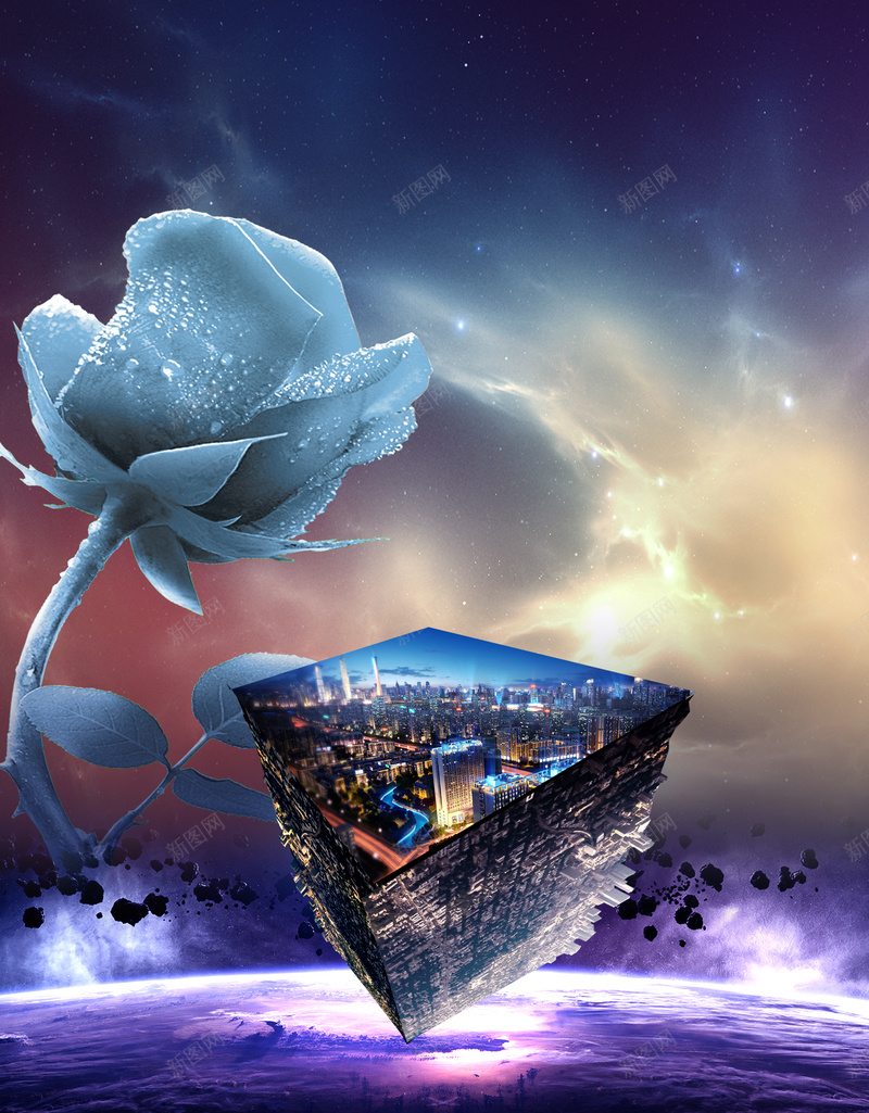 时尚光效立体建筑黄昏背景psd设计背景_新图网 https://ixintu.com 光效 城市 夜景 房产 房地产 时尚 时尚背景 景色 玫瑰花 酷炫 酷炫背景 黄昏 黄昏背景