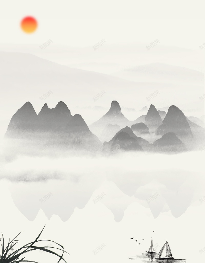 中国风山水意境装饰画
