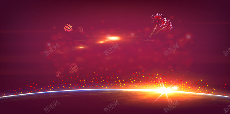 年会背景海报psd设计背景_新图网 https://ixintu.com 光芒 商务 年会开心 庆典 激动 科幻 科技 红色