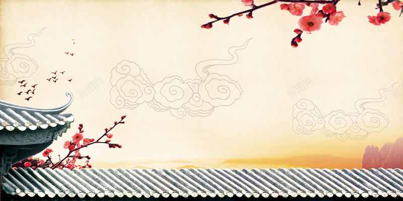 中国风梅花屋檐家乡味道海报背景jpg设计背景_新图网 https://ixintu.com 中国风元素 古典中国风 家乡味道 屋檐 怀念家乡 时尚中国 梅花枝头 模板背景 海报背景 温暖 餐馆海报
