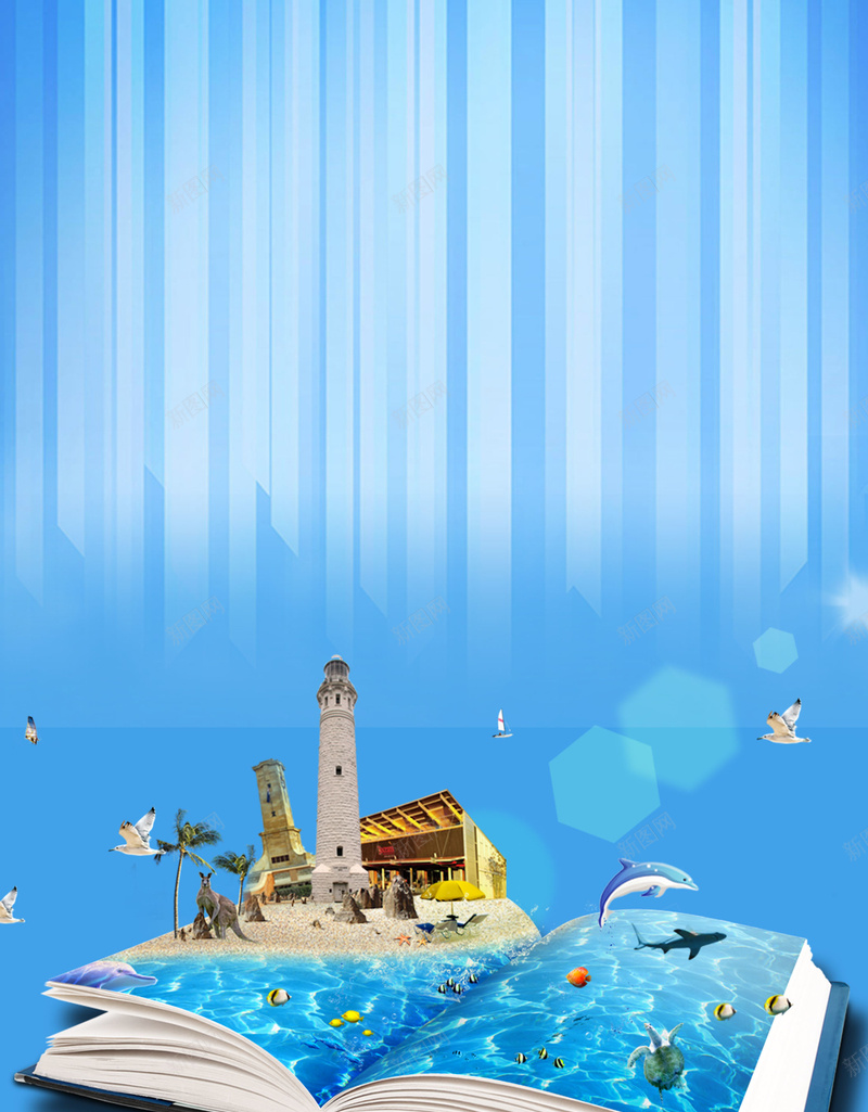 蓝色创意澳洲美景旅游海报背景psd设计背景_新图网 https://ixintu.com 2017 书 促销 定位 旅游 旅游团 海洋 海豚 淘宝海报 溯源之旅 澳大利亚 澳洲 蓝色 西澳