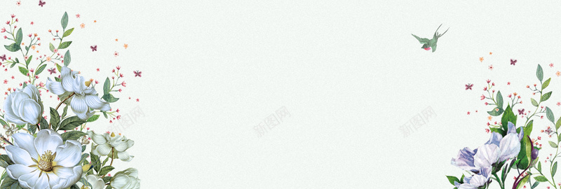 夏日上新文艺手绘清新bannerpsd设计背景_新图网 https://ixintu.com 化妆品 叶子 夏天 夏日上新 小鸟 手绘 手绘花朵 文艺 新品上市 新款上市 服装 清新 花瓣 蝴蝶