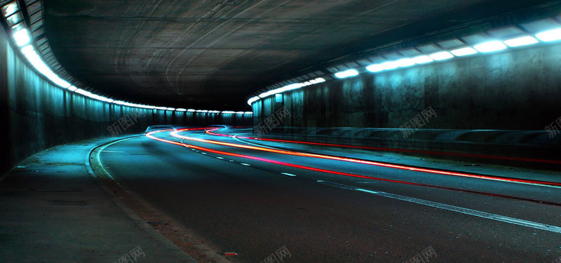 霓虹隧道背景jpg_新图网 https://ixintu.com 摄影 海报banner 背景 隧道 霓虹 风景