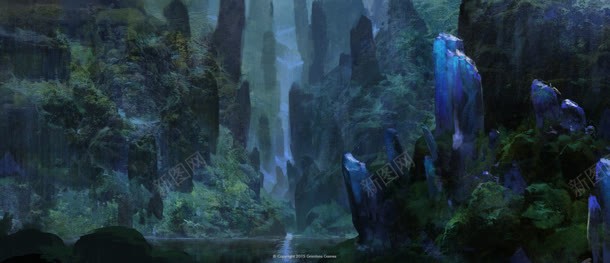 紫色森林河流场景jpg设计背景_新图网 https://ixintu.com 场景 森林 河流 紫色