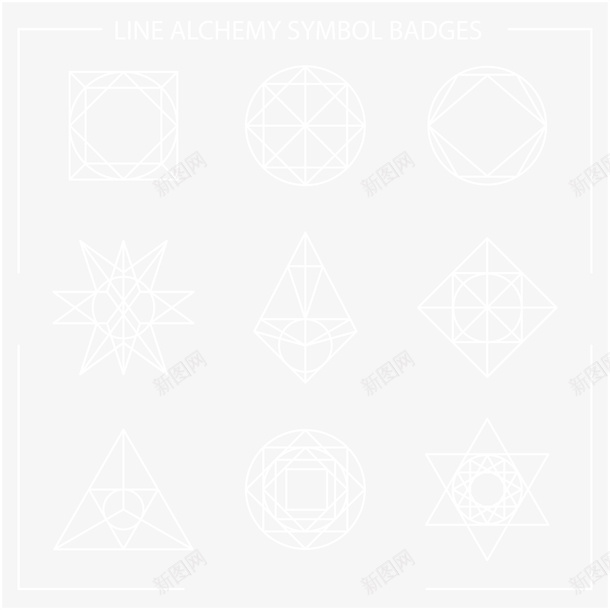 炼金术图腾矢量图ai设计背景_新图网 https://ixintu.com 上古符号 几何图案 古老神秘 图案图腾 炼金 炼金术 炼金术符号 矢量图