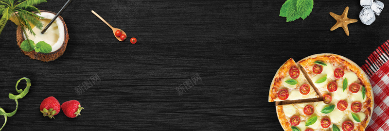 黑色文艺美食食品披萨淘宝bannerpsd设计背景_新图网 https://ixintu.com banner 披萨 文艺 料理 淘宝 电商 美食 食品 食材 黑色
