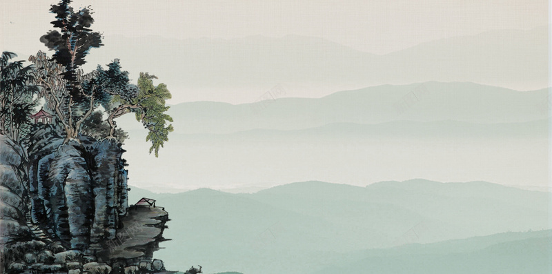 中国风背景欣赏psd设计背景_新图网 https://ixintu.com H5素材 中国风 山水画 开心 水墨画 紧张 老鹰 黑白