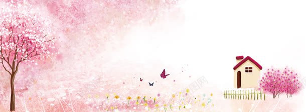 粉色温馨树水墨画背景bannerjpg设计背景_新图网 https://ixintu.com banner 树 水墨 温馨 画 粉色 背景