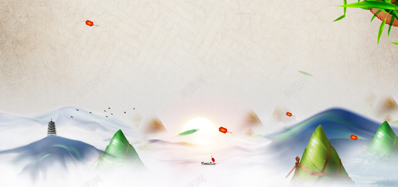 端午节粽享端午中国风bannerpsd设计背景_新图网 https://ixintu.com 中国风 浓情端午 端午节 端午钜惠 粽享端午 粽子节 绿色 龙舟节