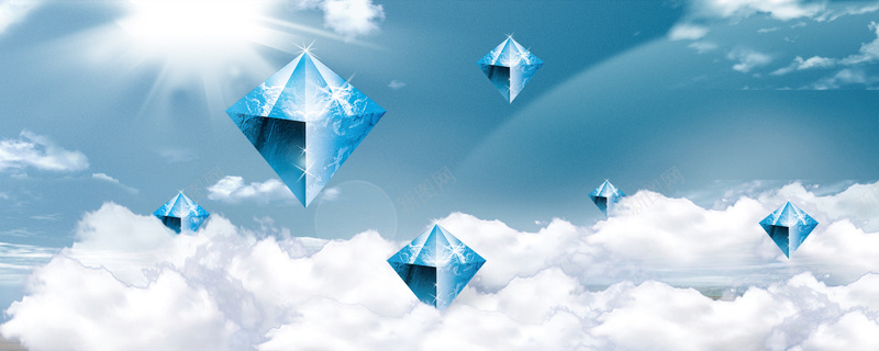 蓝天白云阳光背景psd设计背景_新图网 https://ixintu.com 3D菱形 云彩 天空 淘宝 白云 背景 蓝天 蓝色 阳光 雪白