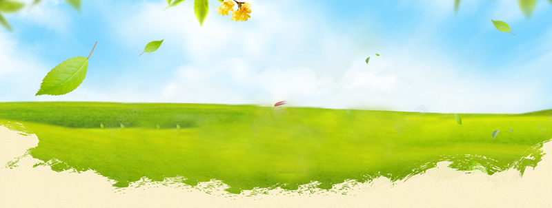 秋天落叶草坪背景bannerpsd设计背景_新图网 https://ixintu.com 卡通 手绘 海报banner 秋天 童趣 背景banner 草坪 落叶