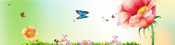 开业背景bannerjpg设计背景_新图网 https://ixintu.com banner 绿色 花 草 蝴蝶