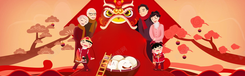 元宵童趣红色banner背景psd设计背景_新图网 https://ixintu.com 中国风 元宵快乐 元宵节 几何 团聚 大气 家人 广告 渐变 素材 红色 纹理 背景 设计 质感