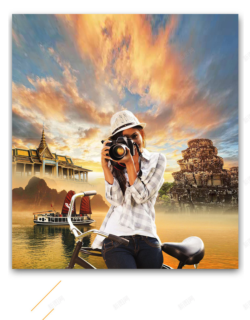 印象越柬旅游度假年假夕阳风景psd设计背景_新图网 https://ixintu.com 出游 印象 夕阳 年假 度假 旅游 柬埔寨 越柬 金边 风景