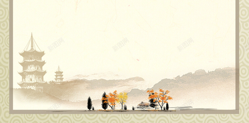淡雅中国风框架重阳节H5分层背景psd设计背景_新图网 https://ixintu.com H5 中国风 分层 框架 淡雅 背景 花瓣 重阳节