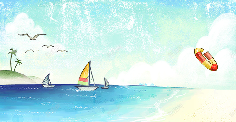 夏天沙滩背景模板psd设计背景_新图网 https://ixintu.com PSD 卡通 夏天 太阳 平面 广告 椰树 模板 沙滩 海报 海浪 海滩 素材 背景 蓝天 阳光 风景