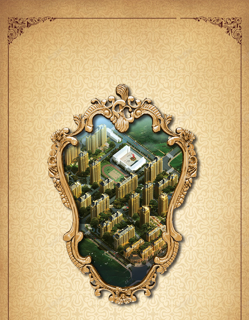 地产花纹纹理边框H5背景psd设计背景_新图网 https://ixintu.com H5 地产 建筑 纹理 花纹 质感 边框 黄色