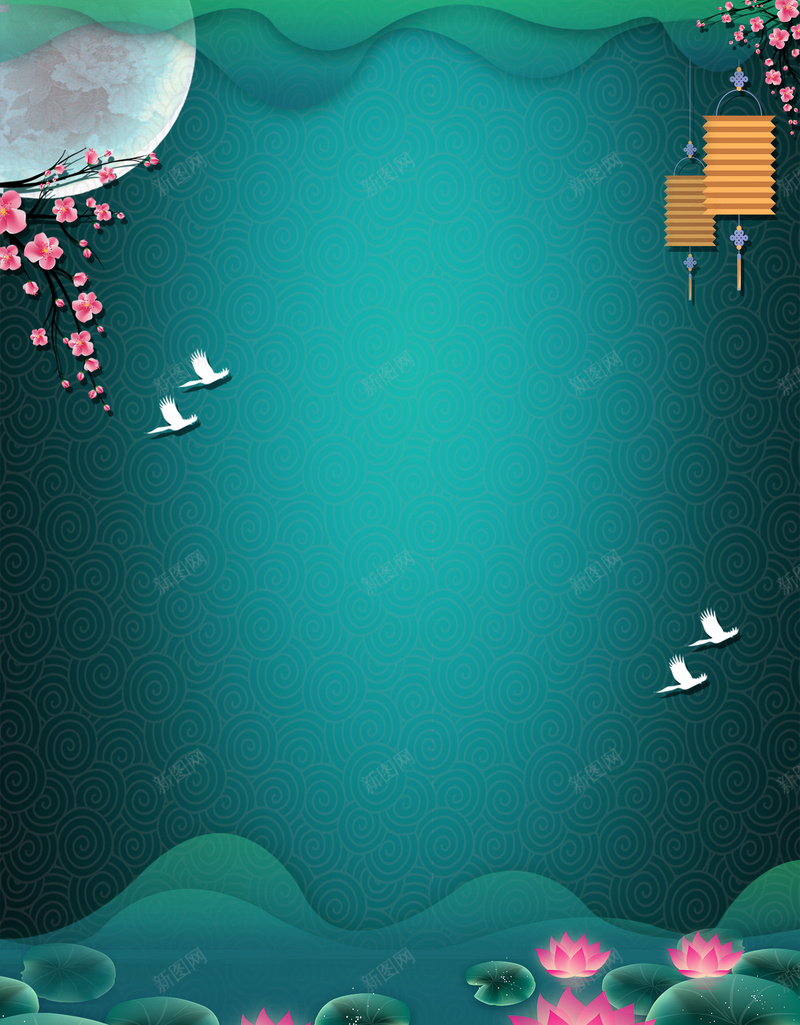 古风中秋节传统节日背景jpg设计背景_新图网 https://ixintu.com 中秋节 传统 古风 节日背景