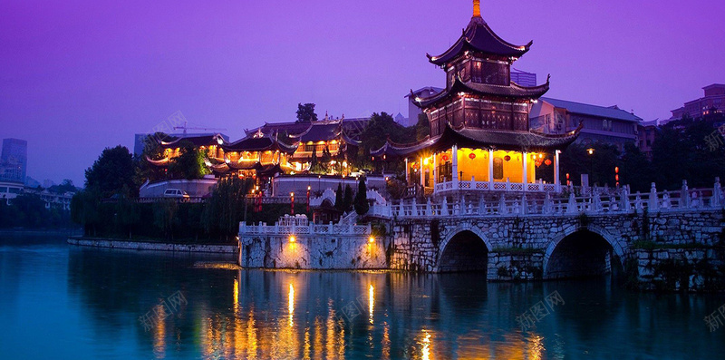 风景摄影H5背景psd_新图网 https://ixintu.com H5背景 建筑 摄影 摄影背景 灯光 紫色 贵州 贵州旅游 阳光 风景 风景背景