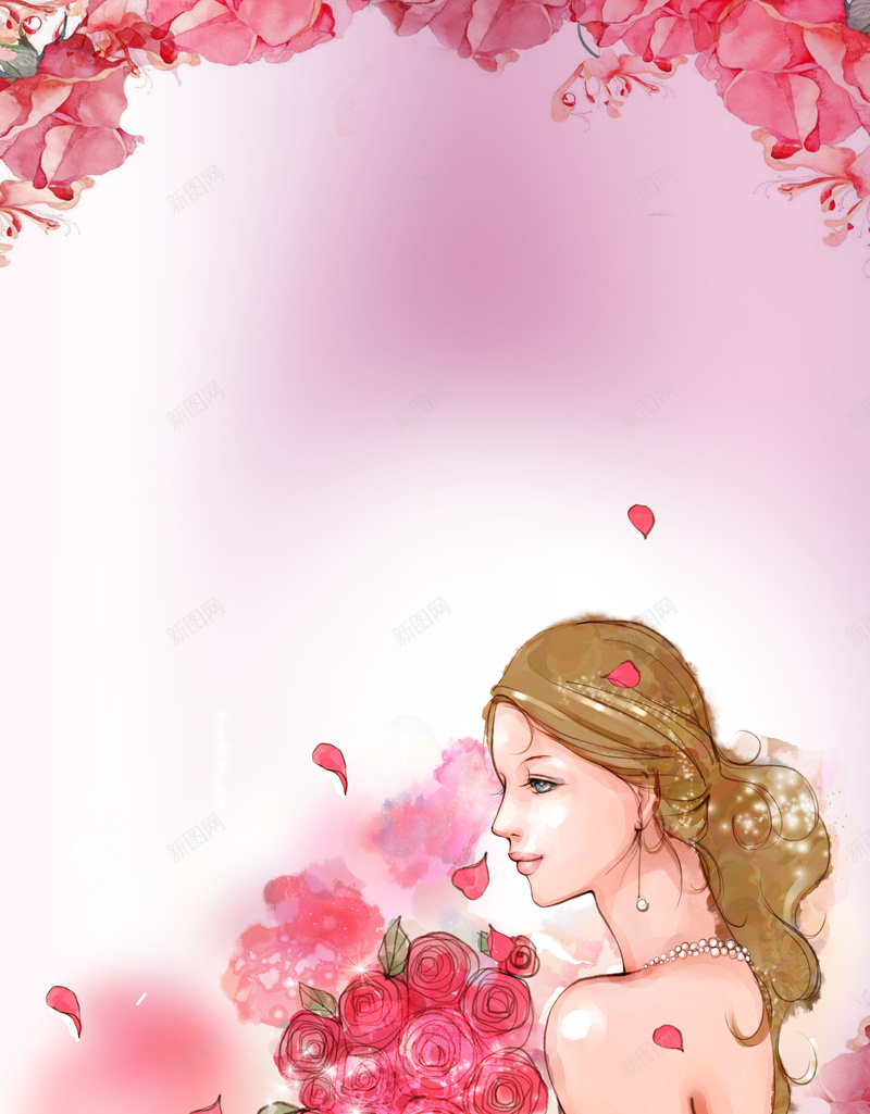 粉红色手绘最美女王节海报psd设计背景_新图网 https://ixintu.com 38 促销海报 化妆品 女孩 女王节海报 女神节 妇女节海报 手绘 春季 花朵